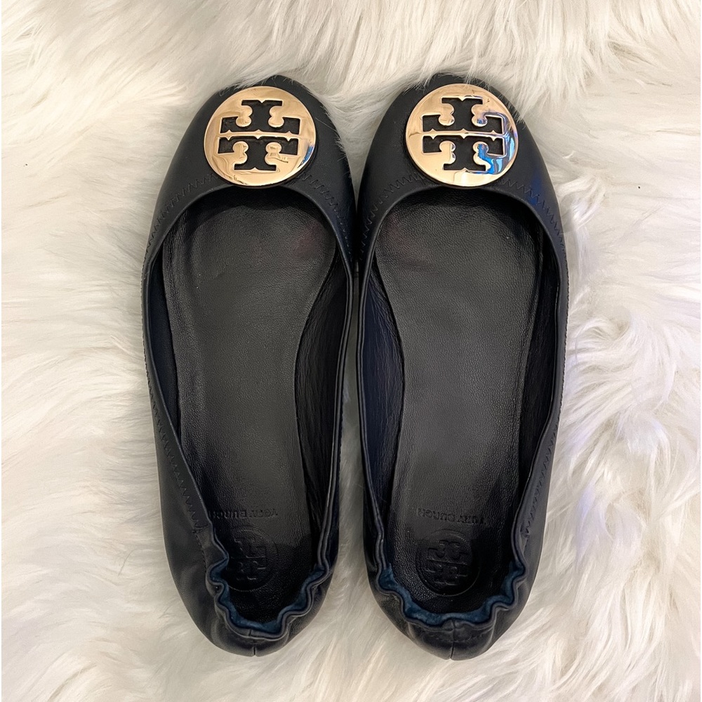 Tory Burch TB Minnie Travel Ballet Flat | Navy | Size 6.5